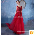 Grey Red Hot Sale Long Sleeveless High Quality OEM Service Bridesmaid Dress